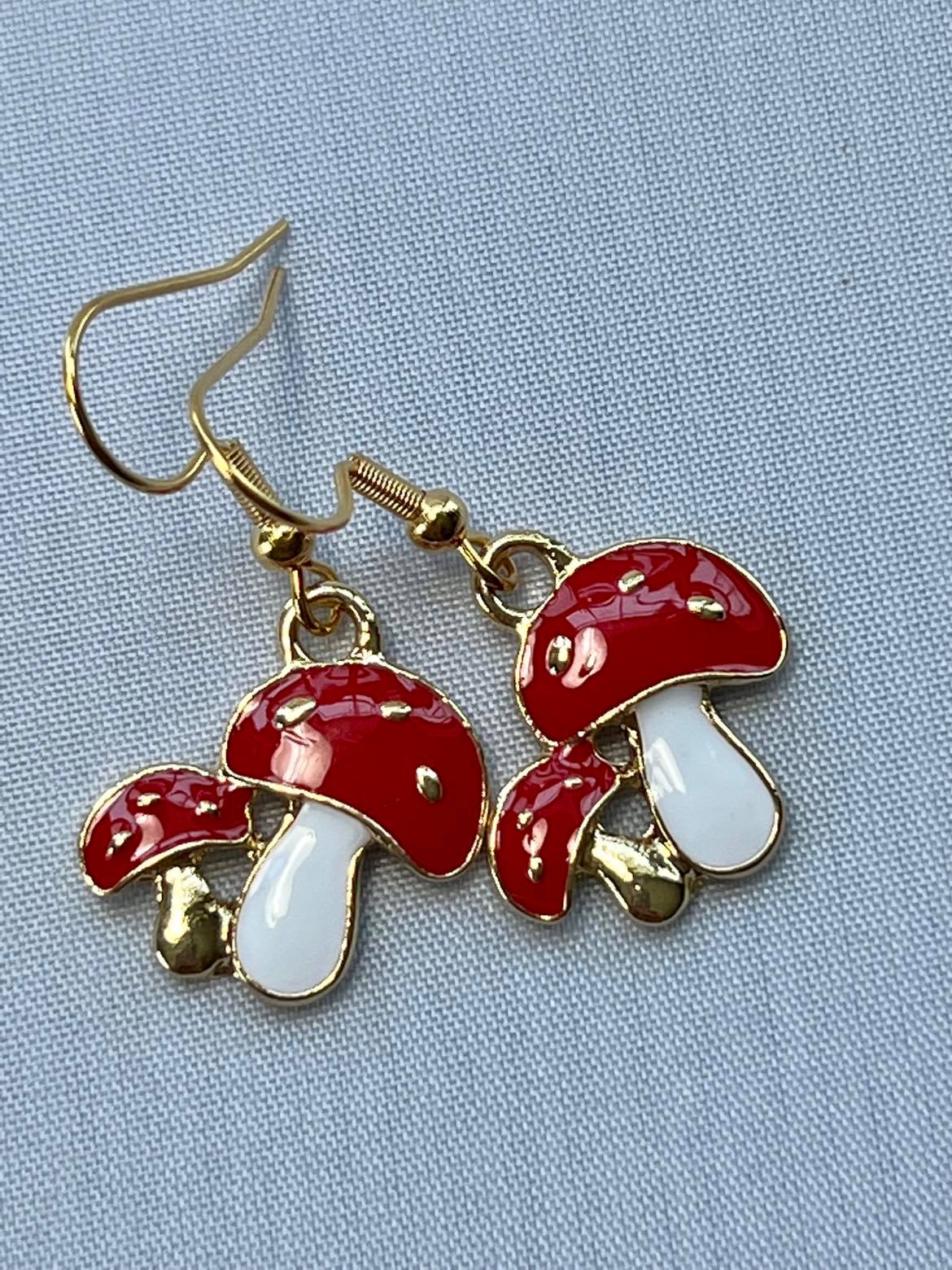 Red Mushroom / Shroom Dangle Earrings